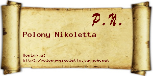 Polony Nikoletta névjegykártya