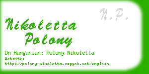 nikoletta polony business card